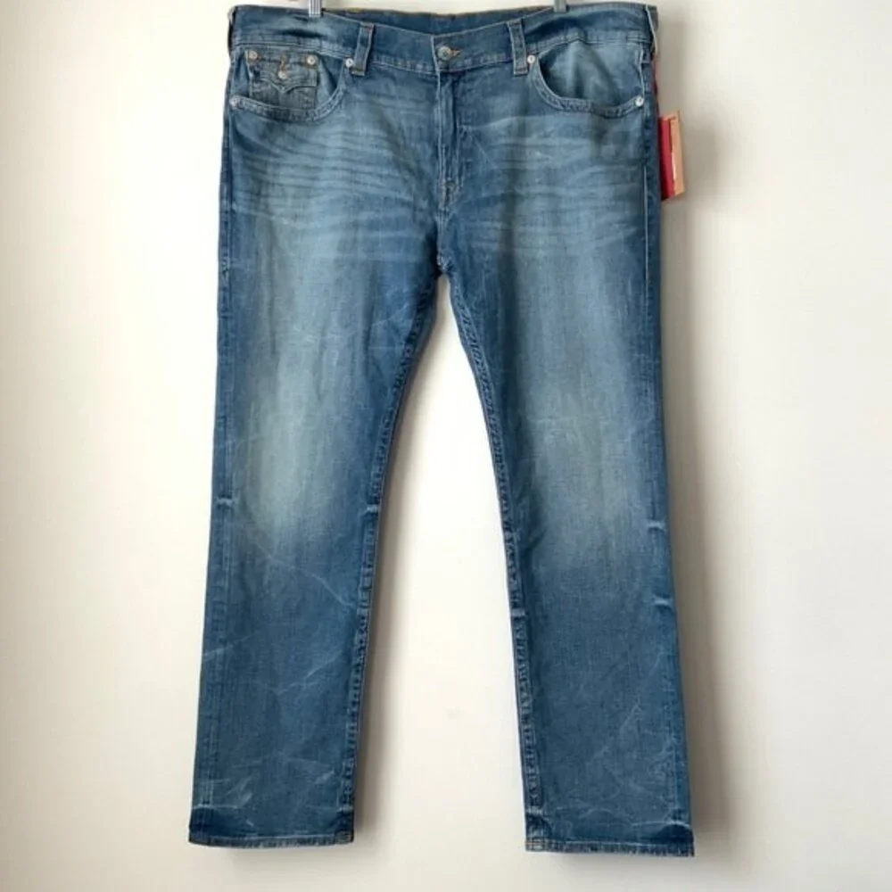 True Religion Blue Flap Pocket Skinny Leg Jeans Men 46